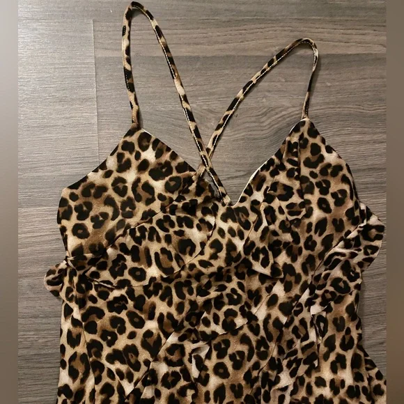 Leopard Print Ruffle Dress - Picture 2 of 3